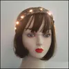 Ghirlande di fiori decorativi Fai da te Stringa di luce a LED Bagliore Lampeggia Strumento per lo styling dei capelli Braider Regalo Trecce di tessuto Festa di compleanno per ragazza Bdesybag Dhfcw