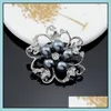 Pins Brooches Fashion Jewelry Channel Sier Plated Lapel Flower Scarf Buckle Clips Crystal Beautifly Rhineston Drop Deliver Bdejewelry Dhd5Q