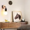 Muurlamp hout smeedijzeren moderne minimalistische lichten armatuur E27 voor woonkamer huis binnensjecten verlichting decoratief wallwall