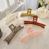 Women A Word Hair Clamp Clip Length 12.8 CM Jelly Color Large Hair Claws Geometric Plastic Hairpins Female Retro Shower Ponytail Headdress Ornaments Wholesale