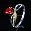 Bandringen gouden sier ring voor vrouwelijke sieraden ovaal ruby ​​zirkoon edelstenen open bruiloft feest drop kristallen levering 2021 carshop2006 dhtjk