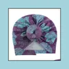 Caps chapeaux Europe bébé chapeau bébé nœud vintage fleur de fleurs imprimées enfants enfants pour tout-petits joies turan beignets floraux enfants mxhome dhe6n