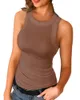 women's T-Shirt Fitting T-shirts Women Jumpers Sleeveless Casual Tops Wear Shaped Vest Woman Pullovers Female Tank O-neck Solid Undershit C0 35TH#