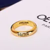 Fashion Designer Gold Letter Band Rings Bague for Women Lady Party Wedding Lovers Gift Engagement Jewelry Colorfast