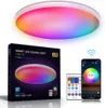 USA: s lager LED-takljusarmaturer Flushmonterad 12Inch 30W Smart Taklampor RGB Färg Byt Bluetooth WiFi App Control 2700K-6500K Dimble Sync