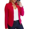 Kobiety Blazer Jacket Spring Autumn All Match Solid Color Polyester Business Office Lady Fat Suit 220819