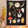 Magic Mushroom Carpet Wall Hanging Witchcraft Moon Starry Graphic Bohemian Tapestries Psychedelic Home Decor Mural J220804