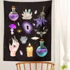 Magic Mushroom Carpet Wall Hanging Witchcraft Moon Starry Graphic Bohemian Tapestries Psychedelic Home Decor Mural J220804