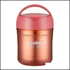 Ensembles De Vaisselle 500Ml Portable En Acier Inoxydable Insation Thermique Boîte À Lunch Soupe École Bureau Pique-Nique Conteneur Cassette Scellée Mxhome Dhhji