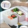 Dinnerware Sets Japanese Style Lunch Box Double-Layer Separat Bento Portable Microwave Lunchbox For Office Worker Children Bpa Mjbag Dhezv