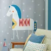 Curtain & Drapes Blue Gray Cartoon Trojan Horse Window Curtains Nordic Style High Shade Sound Insulation Children'S Bedroom Customizable