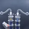 Protable Creative Mini Spiral Inner Fumer Fumer Bong Pipe colorée Double People Joint Mini Glass Dab Bangs Bangs avec 10 mm Male Bowl Bowl Siliocne