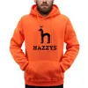 Hazzysレター印刷されたパーカーの男性ポストモダンゴシックスタイルスウェットシャツファッションカジュアルストリートウェアフリースポケット新しいフード付き男性