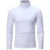 Men's Solid Color Turtleneck T Shirts Male Slim Fit Long Sleeve T Shirts Black White Men tshirt Tops M-3XL 220819