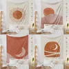 Tapis mural Tapisserie psychédélique Soleil et Lune Boho Décor Ferme Homestay Décoration Nordique Suspendu Tapiz Mandala Couverture J220804