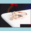 Anello solitario con diamante, fidanzamento, fiocco, placcato, zirconi, zaffiro, pietre preziose, anelli, set di nozze, consegna a goccia 2021, gioielli Lulubaby Dhufz