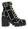 2022 Женщины Martin Hel Snow Boots Designer кожаный ботинок коренастый каблук