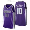 2022 баскетбол 10 Джаконис -майки Domantas Sabonis de'aaron Fox 5 Richaun Holmes 22 Davion Mitchell 15 City Black White Purple Edition мужчины женщины Ki