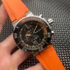 Relógios masculinos coleção Quartz VK67 Cronógrafo Amarelo Pulseira de Borracha Luminoso preto roda de data relógio de pulso 46MM