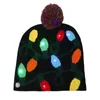 Noël LED lumière tricoté chapeau arbre de noël flocon de neige casquette lumineuse adultes enfants tricot chapeaux de noël fête Prop décor casquettes TH0131