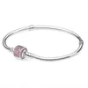 Signature Clasp Armband Fancy Pink CZ Authentic 925 Sterling Silver passar europeisk pandora stil smycken charms pärlor andy juvel 590723czs