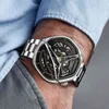 Hexagon kadran otomatik erkek bilek saatleri 2022 Lüks Mekanik İskelet Büyük Altın Paslanmaz Çelik İş Lover Hediye