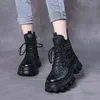 Botas femininas de couro oco para fora legal bota luz grossa sola muffin sapatos primavera e verão nova alta superior respirável nu 0709