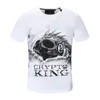 Designer T-shirt Hommes Skull Summer Basic Lettre d'impression en cristal solide Skateboard Casual Punk Tops Tee Shirts Mode Vêtements de luxe2597