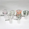 Hookah Dry Herb Tobacco Bowl 14mm Man Style Glass Bowl Piece With Frost Joint Slide Heady Bowls Colored