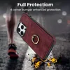 Для iPhone 13 Case Slim Leather Card держатель кольцо кольцо на кипке для iPhone14 12 Pro Max 11 XR XS x 8 7 Vintage Stand Conque