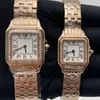Femmes Montres Cadran Or / Argent En Acier Inoxydable Quartz Lady Watch Avec diamants montres-bracelets élégantes montre de luxe cadeaux