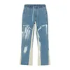 Herren Jeans Hip Hop Flare M￤nner Harajuku Streetwear Baggy Wide Bein Denim Hosen Elastische Taille Mode losen l￤ssige, ausgestellte Jeanshosenerm￤nner's