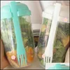 Other Home Garden Portable Salad Meal Shaker Mugs 1000Ml Fresh Salads Cup To Go Container With Fork Dressing Holder Breakf Yydhhome Dhks2