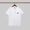 Prrda Fashion Brand Men's Tops Polos Shirt Original Style High Quality Casual Man Black White Lapel T-shirt Triangle Tees Summer New Luxury Designer Short Sleeves