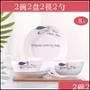 Bowls 8Pcs Japanese And Plates Spoons Chopsticks Ramen Noodles Ceramic Bowl Set Rice Dinnerware Drop Delivery 2021 Home Garden Mjbag Dhp0I