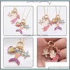 Jewelry 2 Colors Kids Necklace Mermaid Starfish Pendant Girl Long Accesories Chain Necklae For Party Gift Mxhome Drop Delivery Mxhome Dhroi