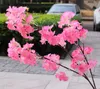 人工桜の花の花飾り白いピンクの赤い赤い紫色の結婚式DIY装飾FY3850 sxaug20のために1 m/pcs