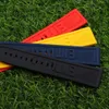 Soft Natural Rubber Watch band 22mm 24mm Black Blue Red Yellow Watchband Bracelet For Breitling strap for Navitimer Avenger belt 220819