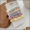 Accessoires pour cheveux 5 Pièces / Lot Chouchou Bandeau Cravate 11 Style Fille Satin Stretch Ponytail Holders Handmade Gift Bandeau Mxhom Mxhome Dhmfw