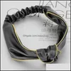 Headbands Handmade Knot Headband Twist Leather Pu Zipper Chain Wide Edge Bow 211323 Drop Delivery 2021 Jewelry Hair Bdesybag Dh50O