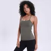 NWT Sexy Backless yoga Tops with Bra LU-60 Solid Colors Women Fashion Outdoor Yoga Tanks Sports Running Gym shirt Clothes