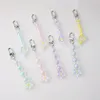 Colorful Acrylic Beaded Mobile Phone Chain keychain For Women Cellphone Charm Earphone Case Anti-Lost Lanyard Accessories