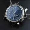 Hruodland Quartz Chronograph Watch Vintage Sapphire Bubble en acier inoxydable VK64 Mouvement hommage 38 mm Blue Dial Relogie Curren