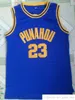 Zszyte ncaa męskie koszulki do koszykówki college 23 Barack Obama Punahou High School Jersey Blue Białe koszule S-2xl dla mężczyzny