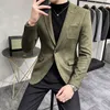 Deerskin Leather Jacket Blazer Men Casual Slim Fit Hombre Suit Terno Masculino Clothing 6 Color 220819