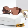 2022 Новая мода Солнцезащитные очки Щит Мужчины Женщины Goggle Gradients Lens Frame Vintage Brand Designer Luxury Metal Decorate UV400