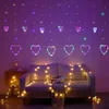 EU -plug hartvormige gordijn lichte sprookjeslichten Kerstmis Garland Outdoor Party Home Wedding Nieuwjaar Decor Valentine's D2.0