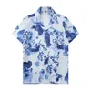Hawaii çiçek baskı plajı 2024 moda gömlek Erkekler tasarımcısı ipek bowling gömlek sıradan gömlek erkek yaz kısa kollu gevşek elbise gömlek