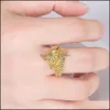 Band Rings Dragon Head Men Punk Boyfriend Gift Party Gold Ring Drop Deliver