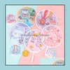 Other Household Sundries High Quality Polyester Cartoon Mini Round Disc Portable Fan Folding Pocket Wallet Flyer Handheld Dr Yydhhome Dhq9B